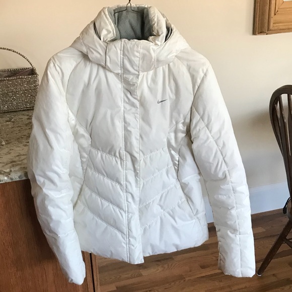white nike puffer jacket